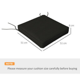 Outsunny Set Of 4 Outdoor Seat Cushion With Ties, For Patio Furniture, Black - thumbnail 3