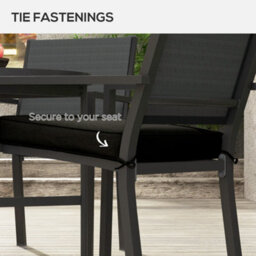 Outsunny Set Of 4 Outdoor Seat Cushion With Ties, For Patio Furniture, Black - thumbnail 5