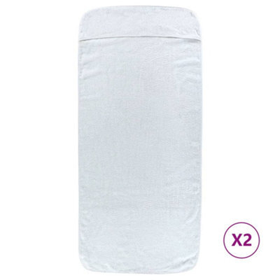 Berkfield Soft Beach Towels 2 Pcs White 75X200 Cm Fabric 400 Gsm