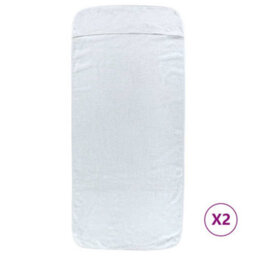 Berkfield Soft Beach Towels 2 Pcs White 75X200 Cm Fabric 400 Gsm