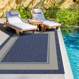 Homeart Outdoor Rugs Easy Cleaning Area Rugs For Balcony,garden,picnic,uv Weather Resistant  D.blue Cream, 200 X 290 Cm - thumbnail 2