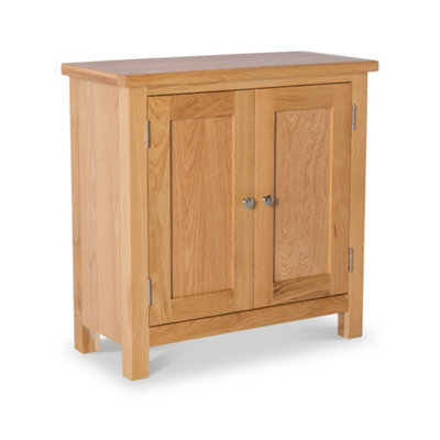 London Oak Small 2 Door Cabinet - Fully Assembled By Roseland Furniture - image 1