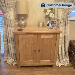 London Oak Small 2 Door Cabinet - Fully Assembled By Roseland Furniture - thumbnail 2
