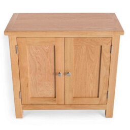 London Oak Small 2 Door Cabinet - Fully Assembled By Roseland Furniture - thumbnail 7