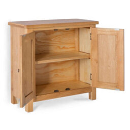 London Oak Small 2 Door Cabinet - Fully Assembled By Roseland Furniture - thumbnail 8
