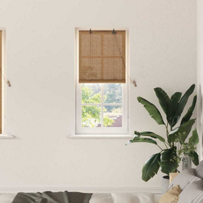 Walplus Window Blinds & Shades Other Manual Light Brown Bamboo - image 1