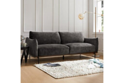 Home Detail Bakerloo 3 Seater Velvet Sofa, Steel Grey Velvet