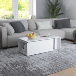 Berkfield Stylish Coffee Table White 150X50X35 Cm Engineered Wood - thumbnail 3