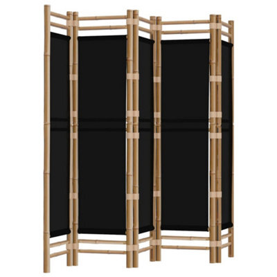 Berkfield Classic Folding 5-Panel Room Divider 200 Cm Bamboo And Canvas - image 1
