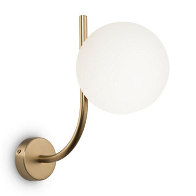 Luminosa Lighting Luminosa Modern Rendez-Vous Brass Wall Lamp Glass Shade