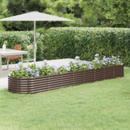 Walplus Garden Raised Bed Galvanised Steel 368X80X36 Cm Brown - thumbnail 1