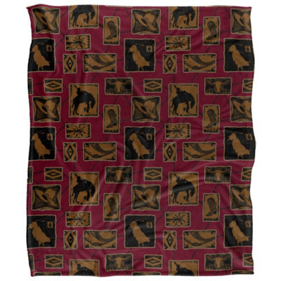 Jq Licensing Rodeo Roundup Silky Patterned Supersoft Blanket Brown/maroon (One Size) - image 1