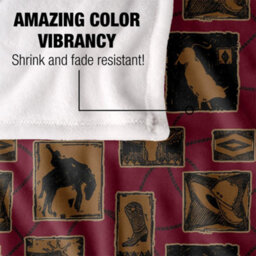 Jq Licensing Rodeo Roundup Silky Patterned Supersoft Blanket Brown/maroon (One Size) - thumbnail 4
