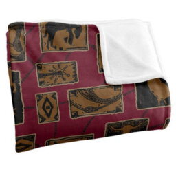 Jq Licensing Rodeo Roundup Silky Patterned Supersoft Blanket Brown/maroon (One Size) - thumbnail 3