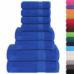 Berkfield 8 Piece Towel Set Blue 360 Gsm 100% Cotton - thumbnail 2