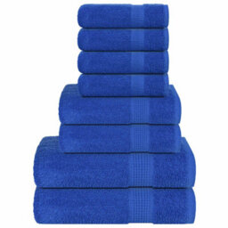 Berkfield 8 Piece Towel Set Blue 360 Gsm 100% Cotton