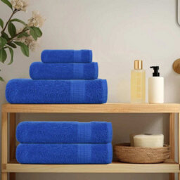 Berkfield 8 Piece Towel Set Blue 360 Gsm 100% Cotton - thumbnail 3
