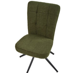 Beliani Set Of 2 Dining Chairs Swivel Ryan Boucle Green - thumbnail 7