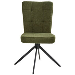 Beliani Set Of 2 Dining Chairs Swivel Ryan Boucle Green - thumbnail 5