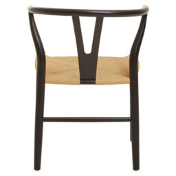 Fusion Living Wishbone Black Beechwood And Natural Hemp Weave Dining Chair - thumbnail 5