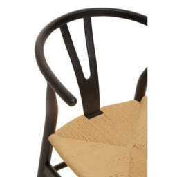 Fusion Living Wishbone Black Beechwood And Natural Hemp Weave Dining Chair - thumbnail 4