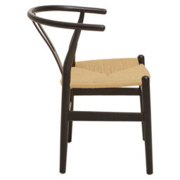 Fusion Living Wishbone Black Beechwood And Natural Hemp Weave Dining Chair - thumbnail 6