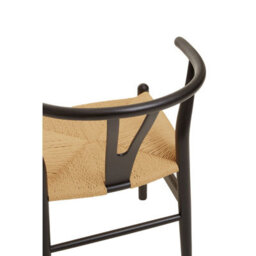 Fusion Living Wishbone Black Beechwood And Natural Hemp Weave Dining Chair - thumbnail 3