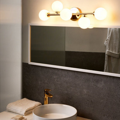 Beliani Gold Five-Light Wall Lamp - Modern Iron Fixture With Frosted Acrylic Diffusers, 65Cm - image 1