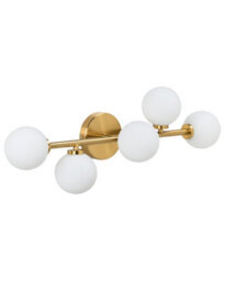 Beliani Gold Five-Light Wall Lamp - Modern Iron Fixture With Frosted Acrylic Diffusers, 65Cm - thumbnail 3