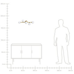 Beliani Gold Five-Light Wall Lamp - Modern Iron Fixture With Frosted Acrylic Diffusers, 65Cm - thumbnail 7