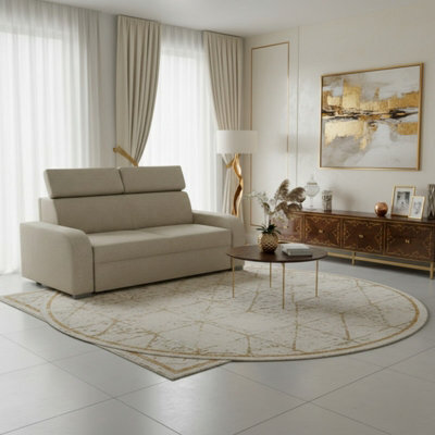 Oslo M 3 Living Room Sofa No Sleeping Function Mdf Chipboard Polyurethane Foam Wooden Frame 200X100X85 100Cm Beige - image 1
