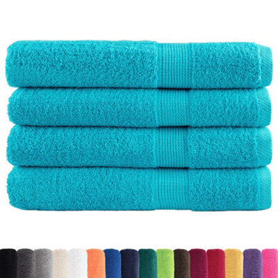 Berkfield Durable Premium Towels Solund 4 Pcs Turquoise 100X200 Cm 600 Gsm