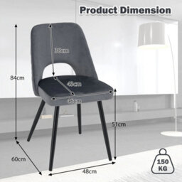 Chic Dining Chair Set Of 2 Upholstered Living Room Chair Adjustable Foot Pads - thumbnail 2