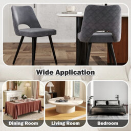 Chic Dining Chair Set Of 2 Upholstered Living Room Chair Adjustable Foot Pads - thumbnail 5