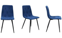 Oira Homes Modern Dining Table Set For 4 Dining Table With 4 Blue Velvet Chairs For Dining Room Furniture - thumbnail 4