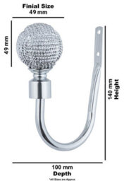 A.unique Home Pair Of Knotted Ball Holdbacks With Fittings - Nickel - thumbnail 4