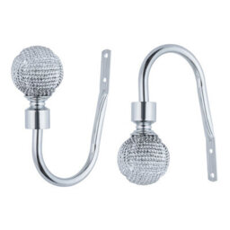 A.unique Home Pair Of Knotted Ball Holdbacks With Fittings - Nickel - thumbnail 2