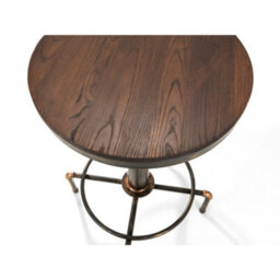 Julian Bowen Rockport Round 2-4 Seater Bar Table - Brushed Copper And Rustic Elm - thumbnail 7