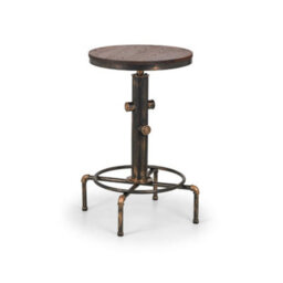 Julian Bowen Rockport Round 2-4 Seater Bar Table - Brushed Copper And Rustic Elm - thumbnail 3