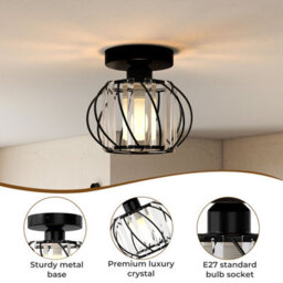 Emitto Crystal Ceiling Light Semi Flush Mount Chandelier Modern Hallway - thumbnail 6