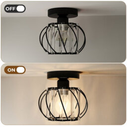 Emitto Crystal Ceiling Light Semi Flush Mount Chandelier Modern Hallway - thumbnail 9