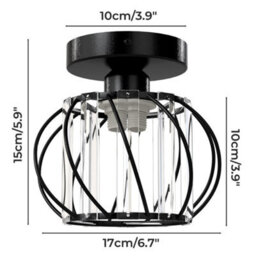 Emitto Crystal Ceiling Light Semi Flush Mount Chandelier Modern Hallway - thumbnail 4