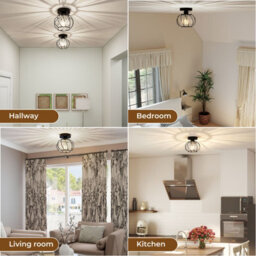 Emitto Crystal Ceiling Light Semi Flush Mount Chandelier Modern Hallway - thumbnail 8