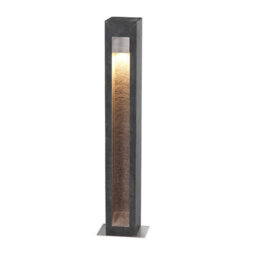 Luminosa Lighting Elstead Parkstone Outdoor Bollard Basalt Stone With Stainless Steel, 3000K, Ip55 - thumbnail 1