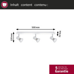 Paulmann 66704 Teja Spotlight Max. 3X10 Watts Spot White Spotlight Metal Ceiling Lamp Gu10 - thumbnail 4
