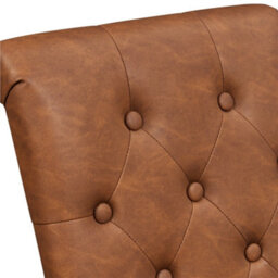 Yaheetech Set Of 2 Retro Brown Pu Leather Dining Chairs With High Back Padded Seat - thumbnail 9