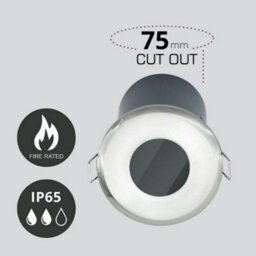 First Choice Lighting Set Of 20 Fire Rated Bathroom Recessed Downlights - Brushed Steel Ip65 - thumbnail 3