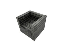 Fimous Rattan Garden Furniture Dining Set 10-Seater Patio Coffee Table Sofa Set With 2 Big Stools Side Table Dark Grey Mixed - thumbnail 7