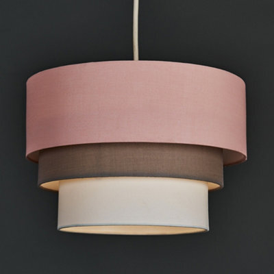 Valuelights Aztec 3 Tier Pink Fabric Ceiling Light Shade And Bulb (D)30Cm - image 1