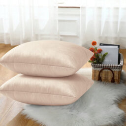 Ameha Beige Plain Velvet Cushion Covers, 18X18 Inch, Pack Of 4, Breathable & Hypoallergenic With Hidden Zip Closure - thumbnail 8